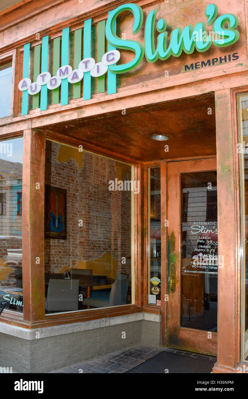 Retro Automatic Slim's, Memphis, TN, is an upscale restaurant serving