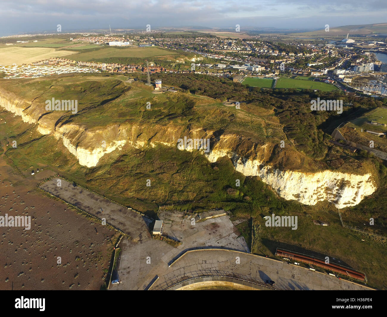 Aerial view of Newhaven Fort, East Sussex Stock Photo