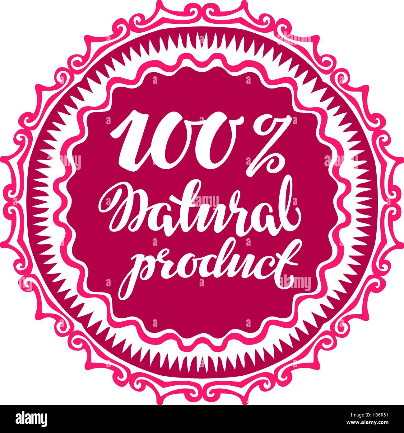 Stamp with text Natural Product written inside. Lettering vector illustration Stock Vector