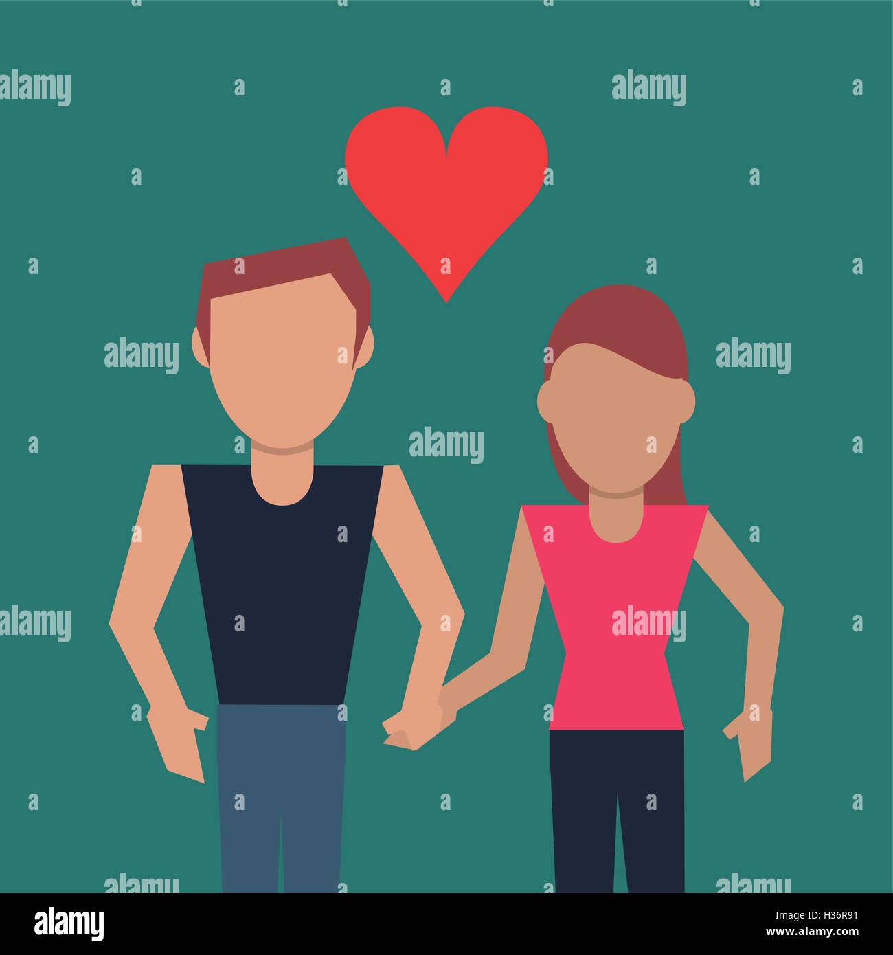 couple holding hands with cartoon heart image Stock Vector Image & Art ...