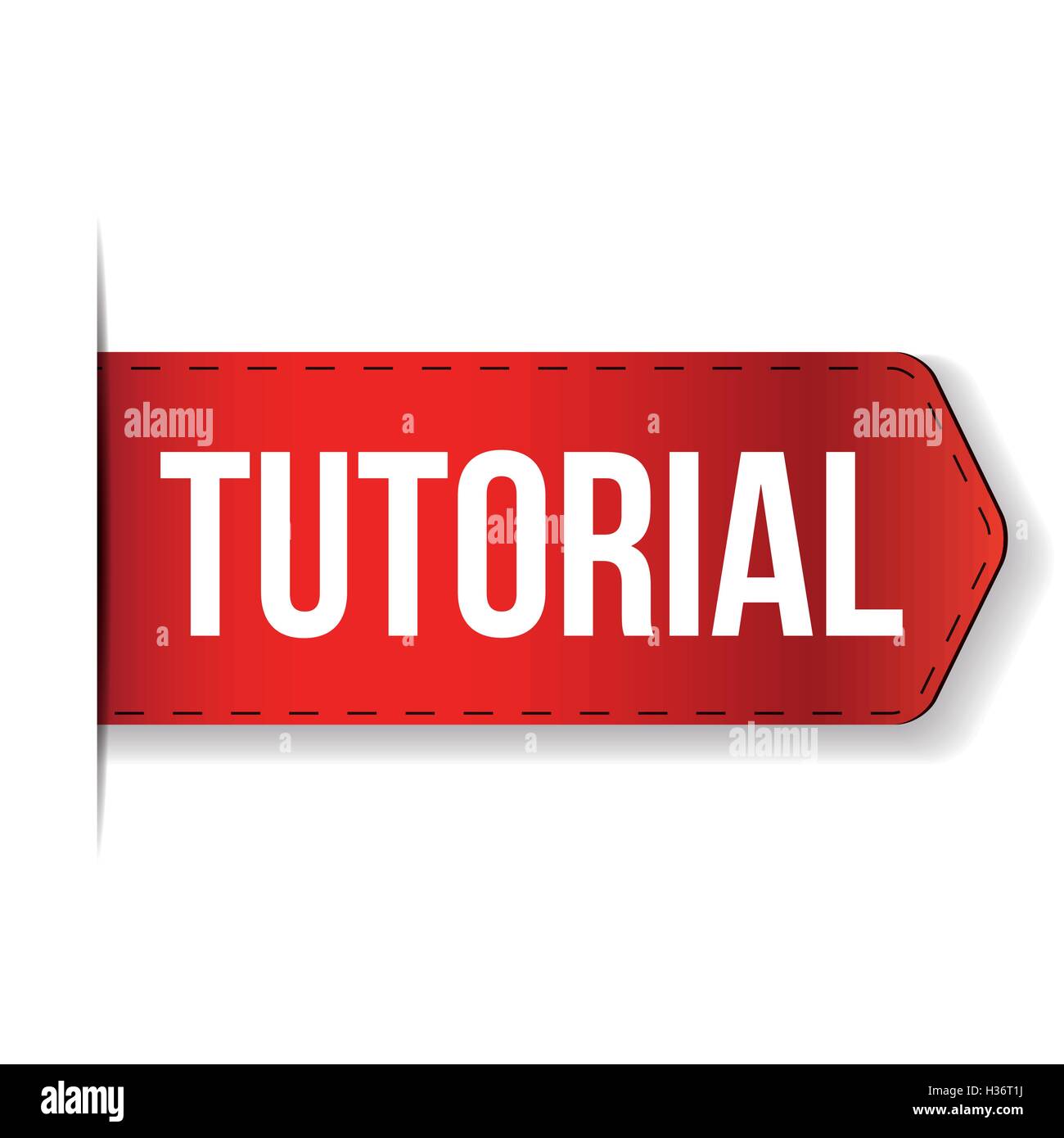 Tutorial Ribbon Vector Red Stock Vector Image Art Alamy