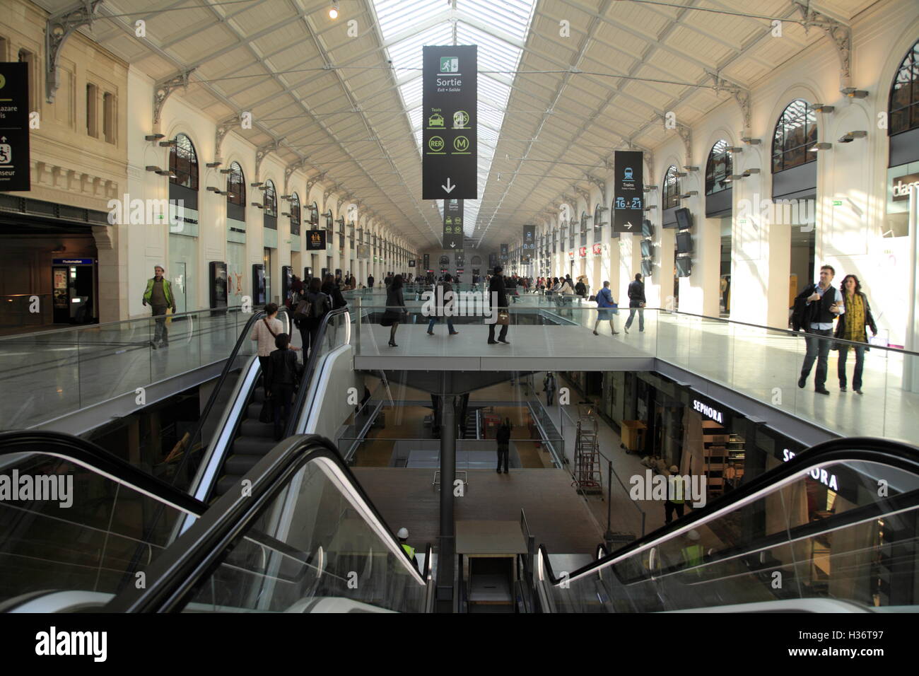 The interior of Gare SaintLazare (SaintLazare train station).Paris.France Stock Photo Alamy