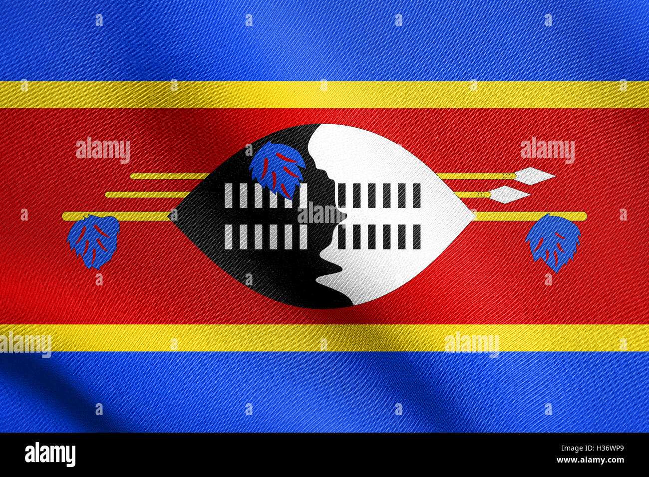 Swazi National Official Flag Patriotic Symbol Banner Element