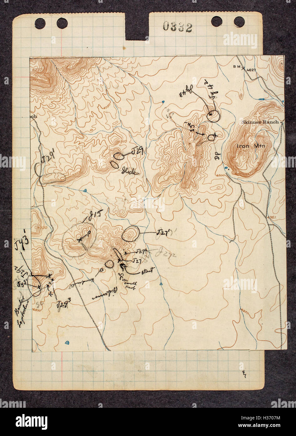 Field notes and maps from Glass Mountains, West Texas, 1951 BHL487