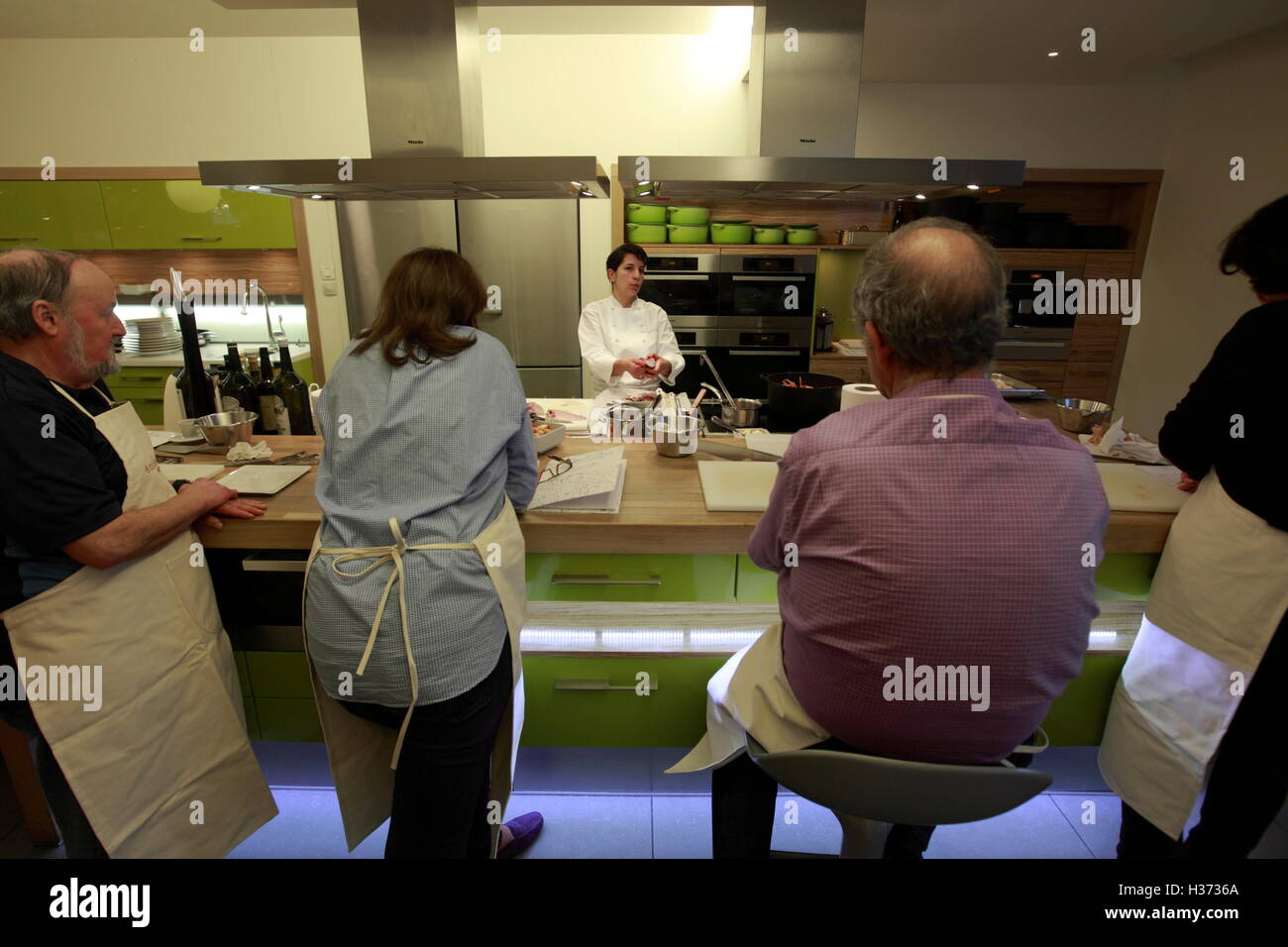 A cooking class in Ecole de Cuisine Alain Ducasse (Alain Ducasse Cooking School.Paris.France A cooking class in Ecole de Cuisine Alain Ducasse (Alain Ducasse Cooking School.Paris.France
