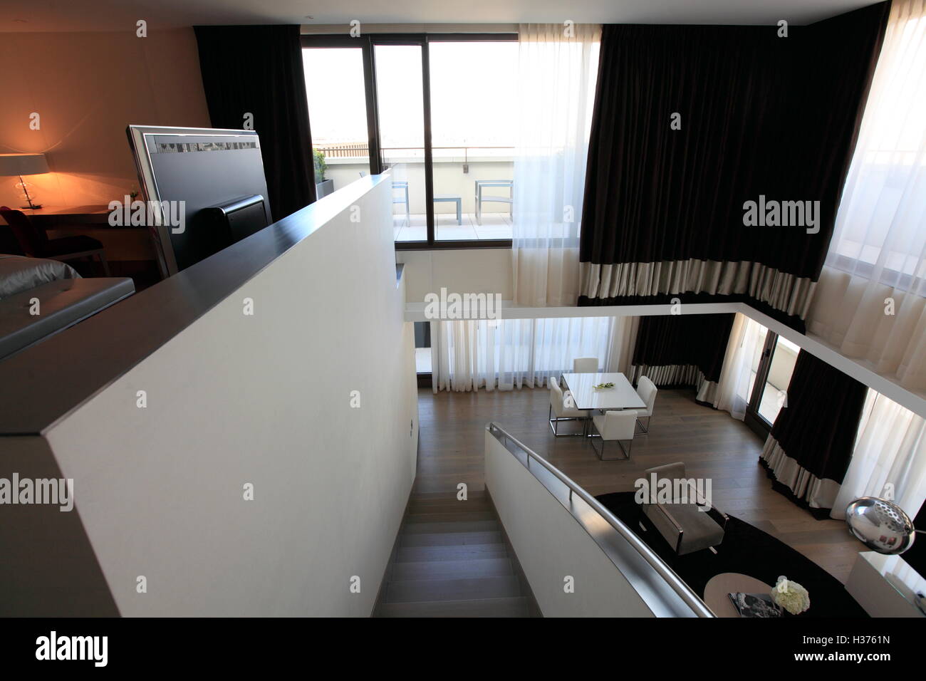 Atelier Suite Living Room in Mandarin Oriental Hotel Paris.Paris.France Stock Photo
