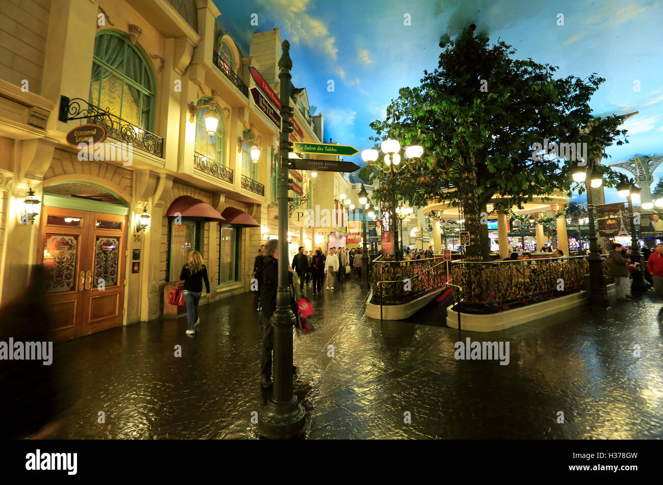 Interior View Of Replica Street Of Paris In Paris Hotel Las Vegas Stock Photo Alamy