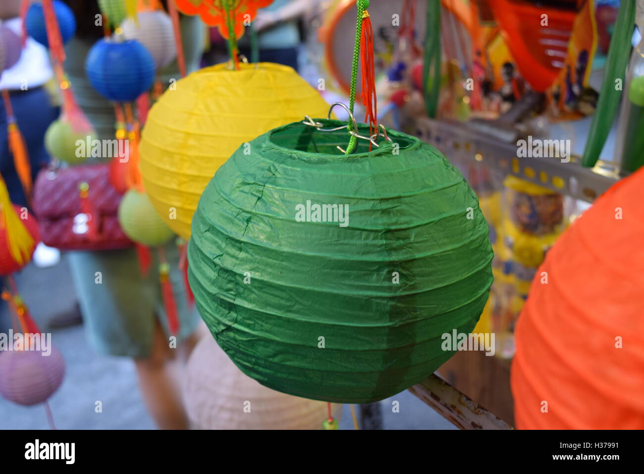 colorful lanterns decoration in midautumn festival in vietnam town