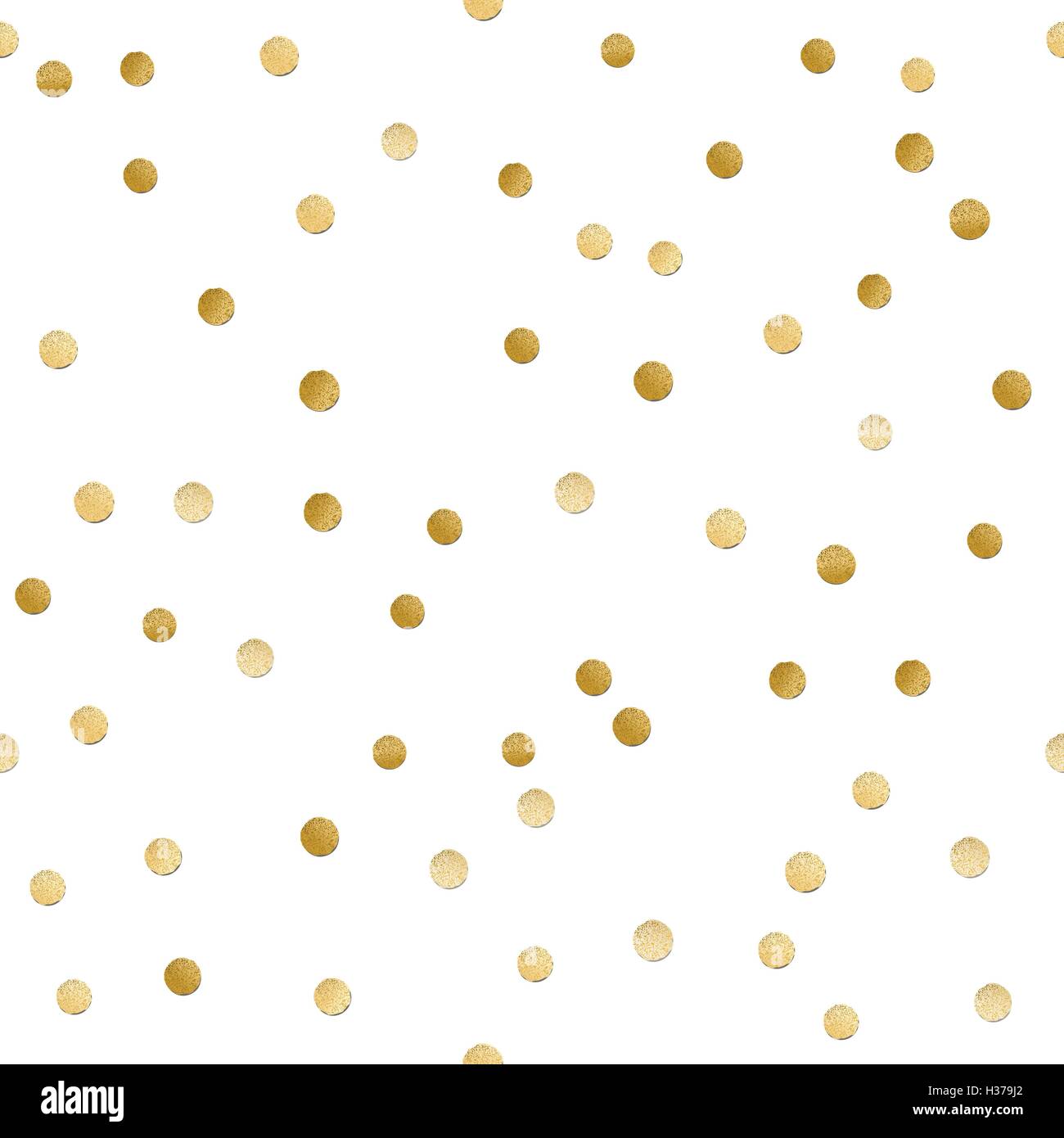 Seamless scattered shiny golden  glitter polka dot  pattern Stock Vector