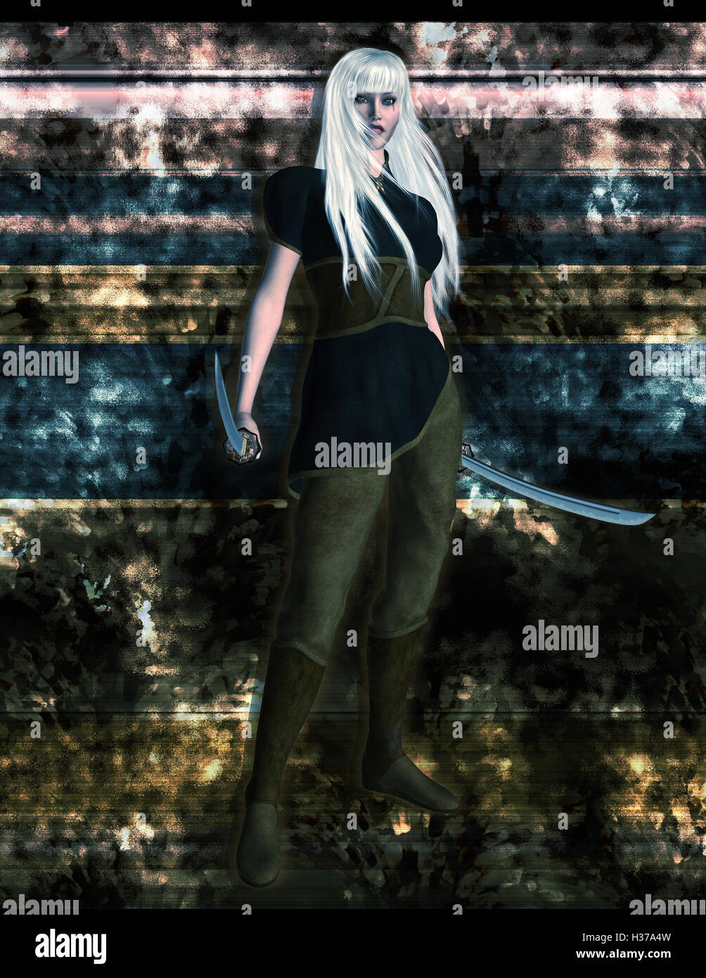Illustration female warrior hi-res stock photography and images - Alamy