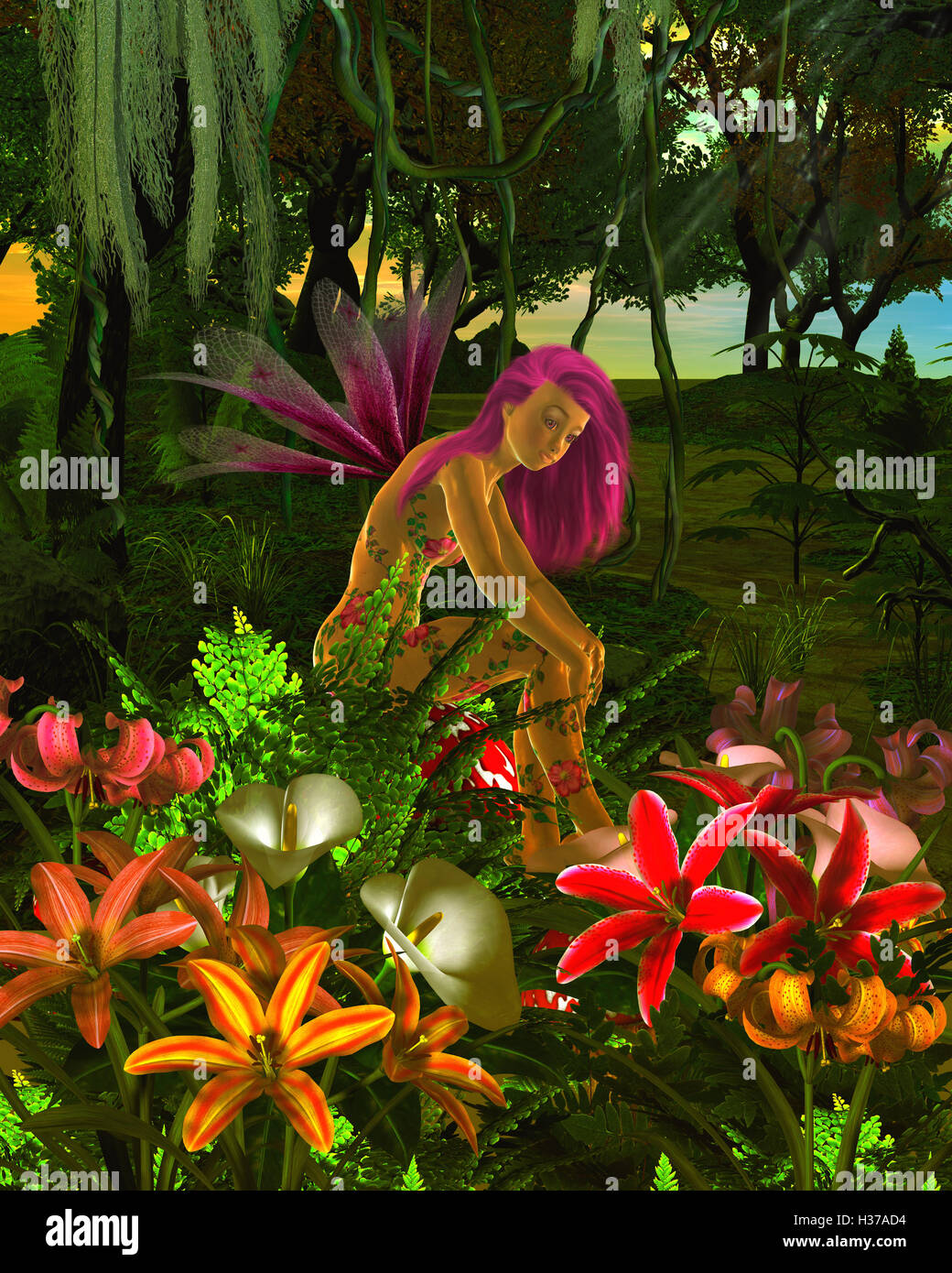 forest-flower-fairy-stock-photo-alamy