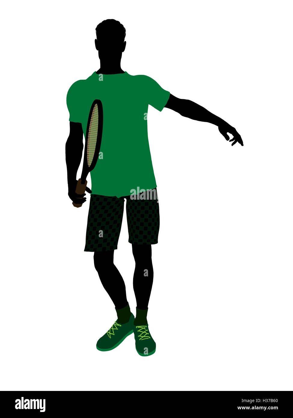 Male Tennis Player Illustration Silhouette Stock Photo Alamy