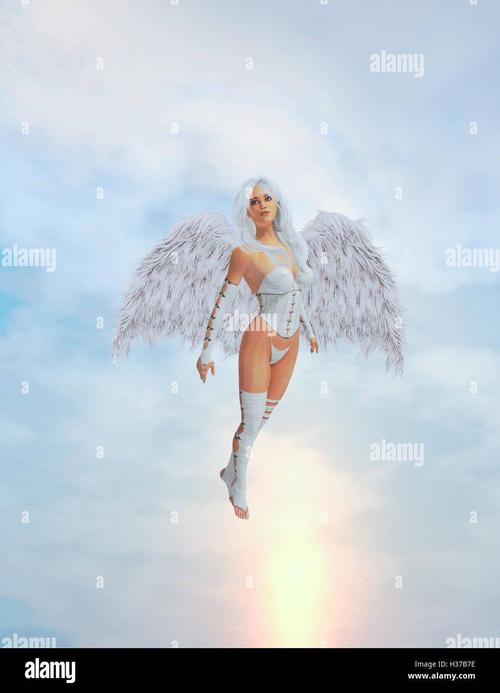 Angel Flying Stock Photo