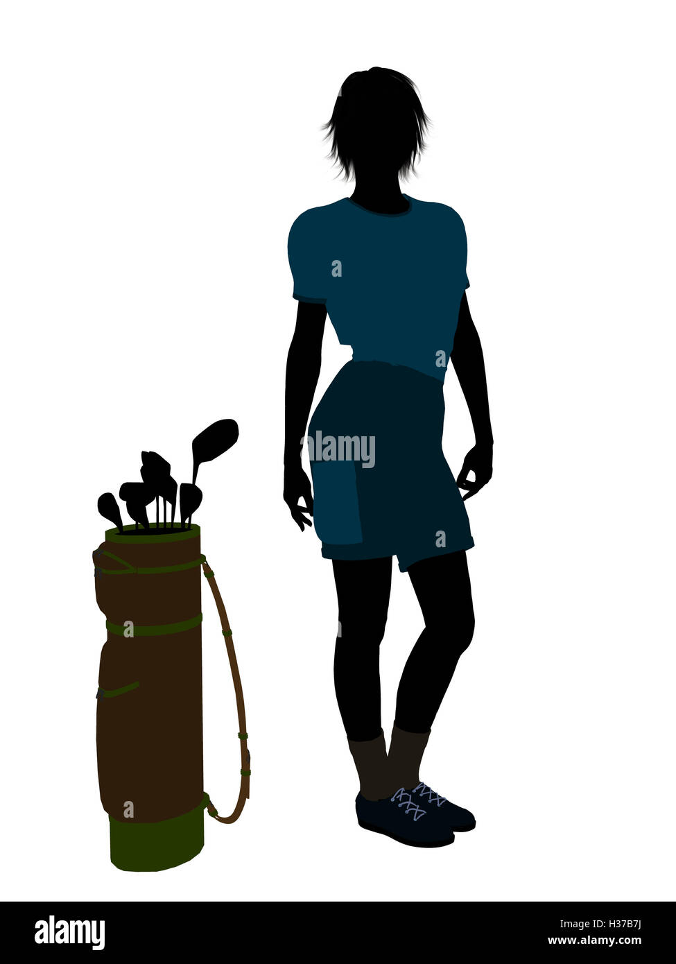 Female Golf Player Illustration Silhouette Stock Photo - Alamy