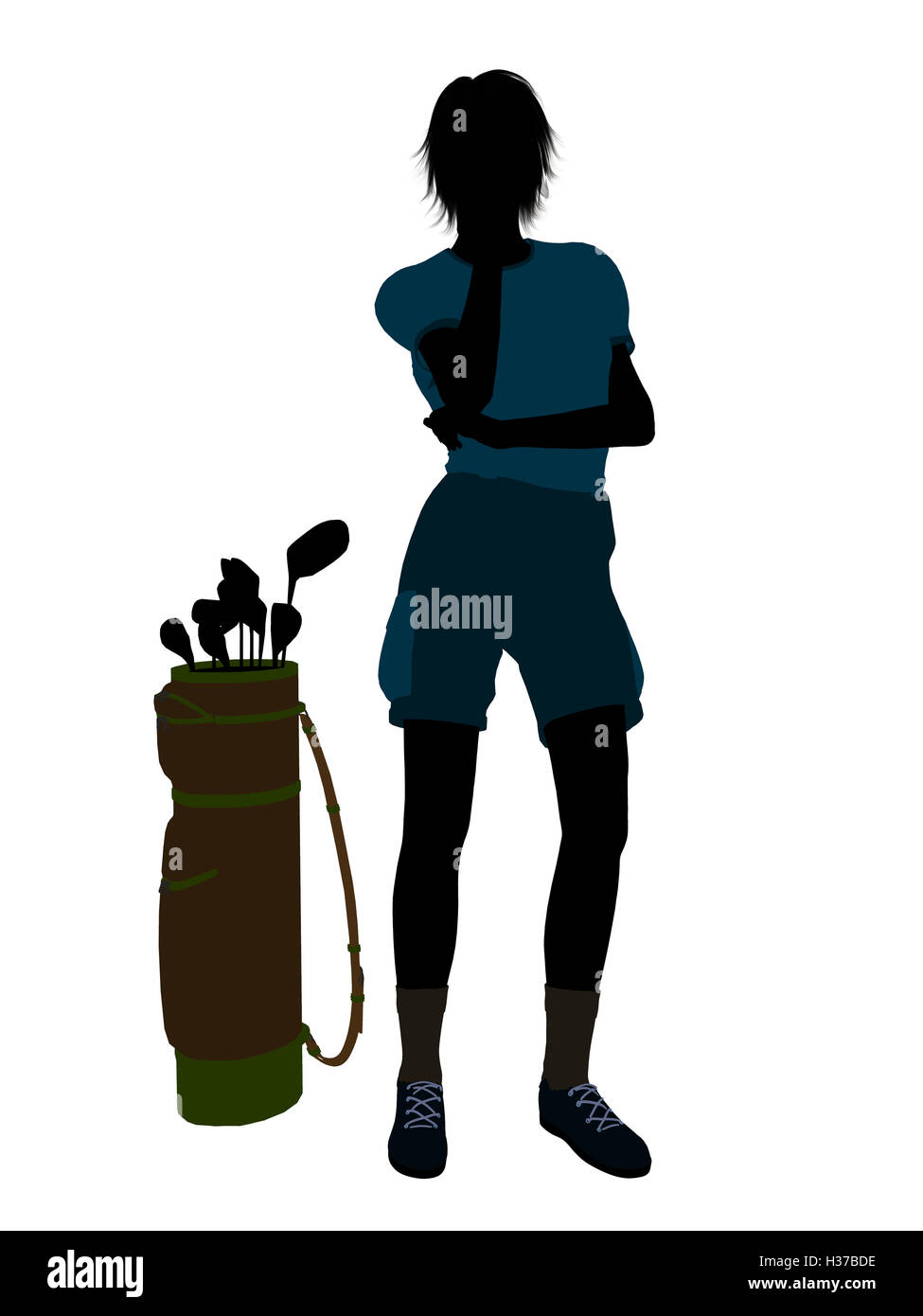 Female Golf Player Illustration Silhouette Stock Photo - Alamy