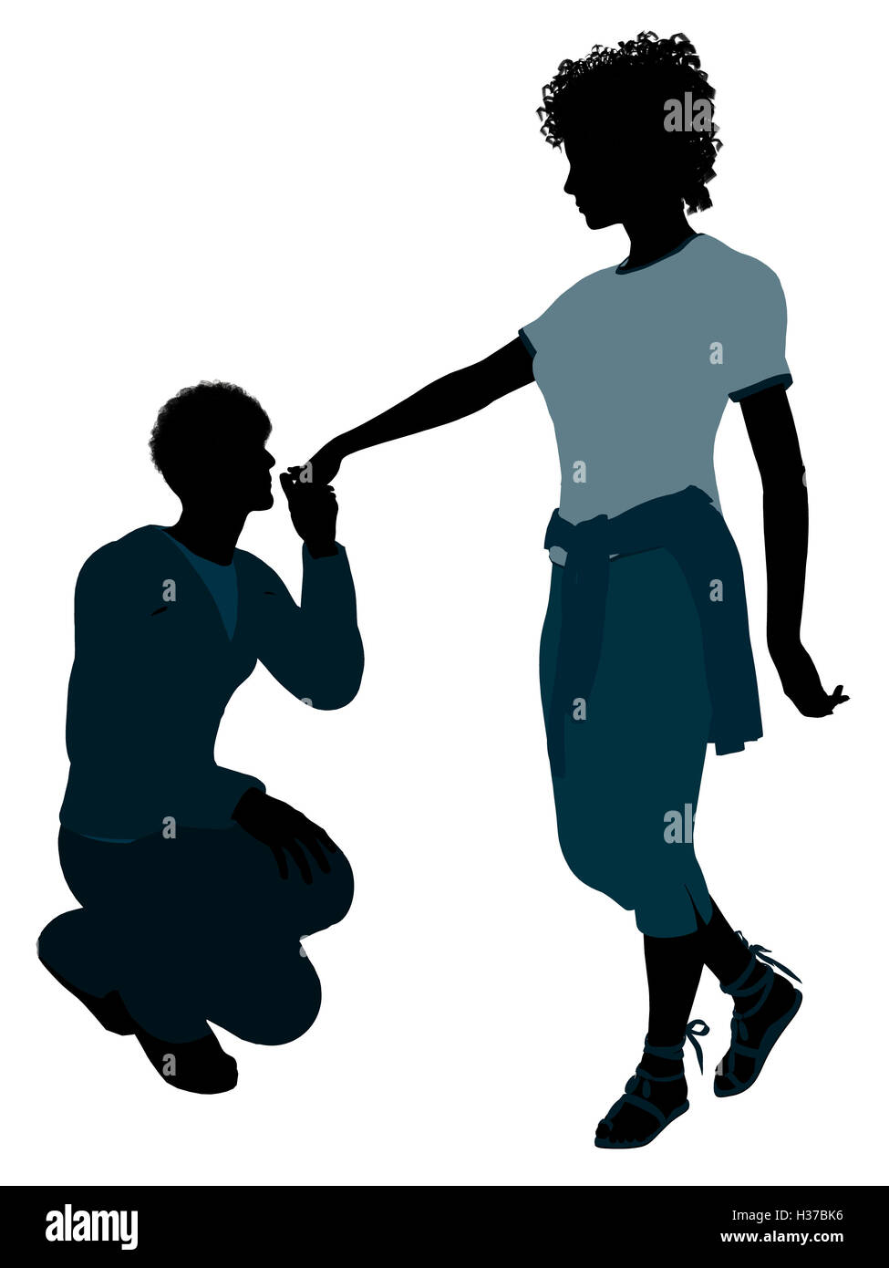 African American Couple Illustration Silhouette Stock Photo Alamy