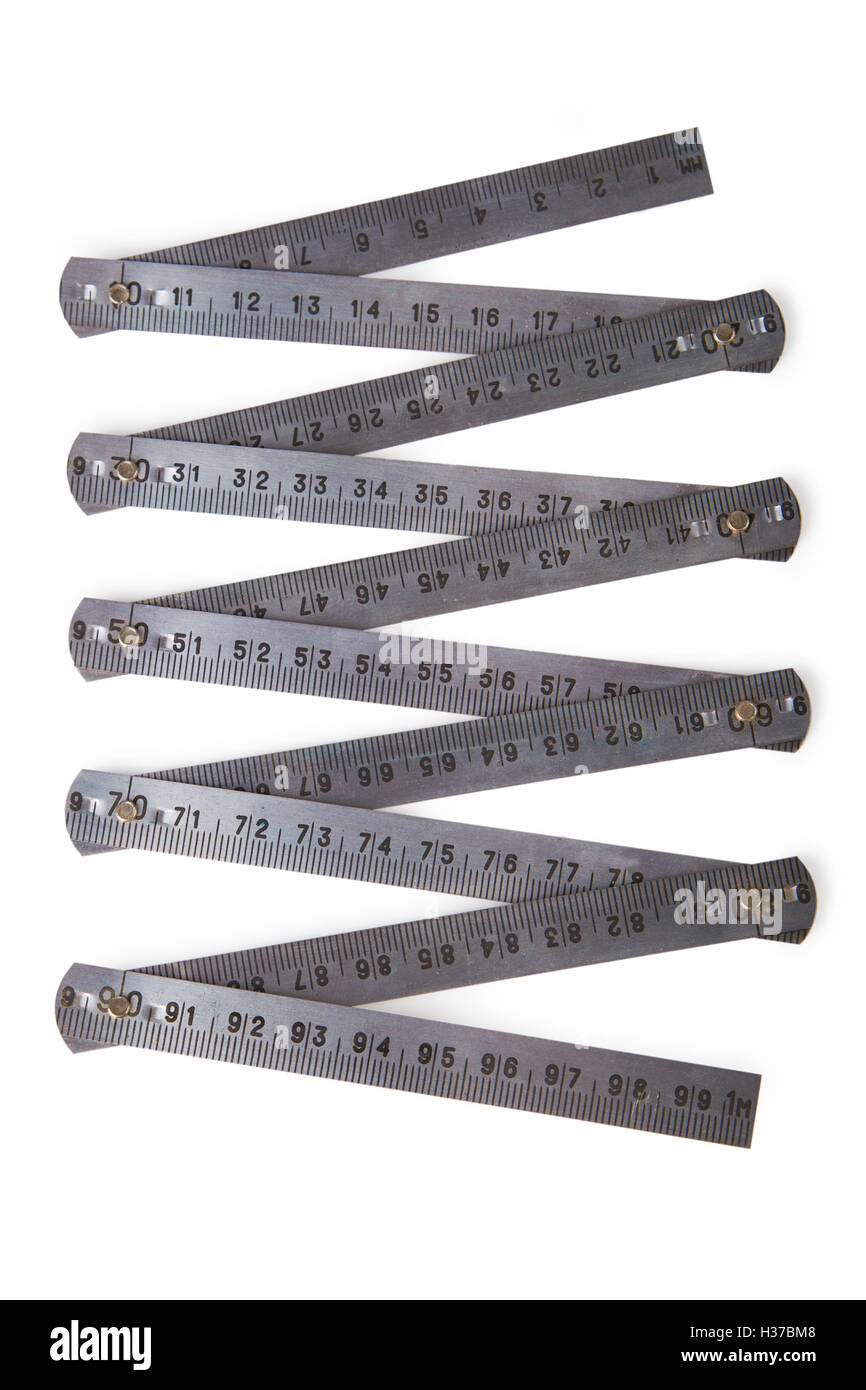 Metal folding ruler Stock Photo