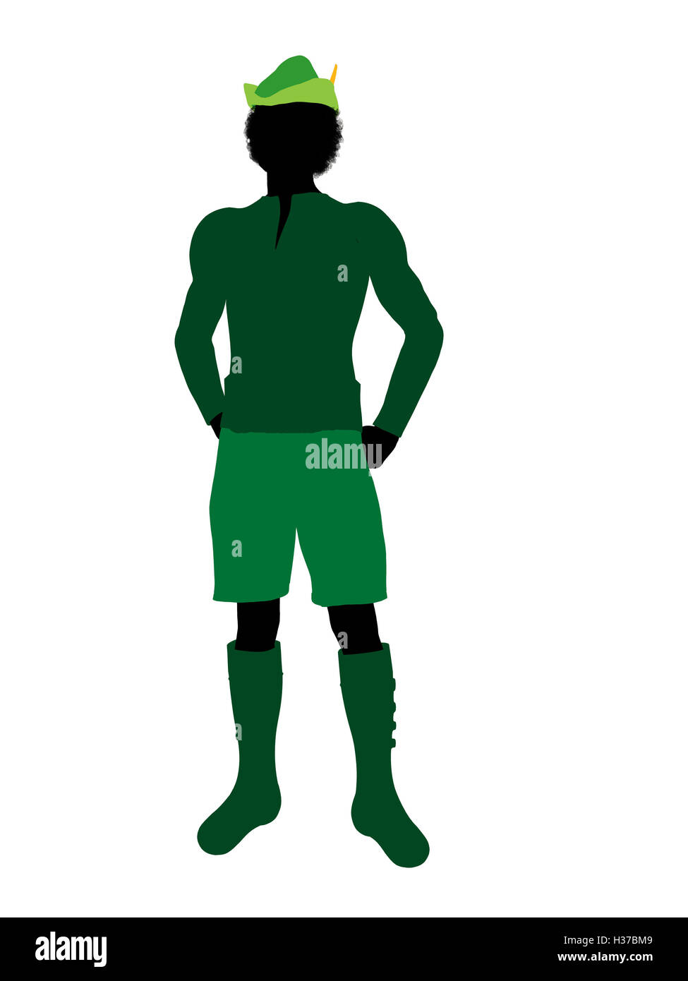 Peter Pan Silhouette Illustration Stock Photo - Alamy