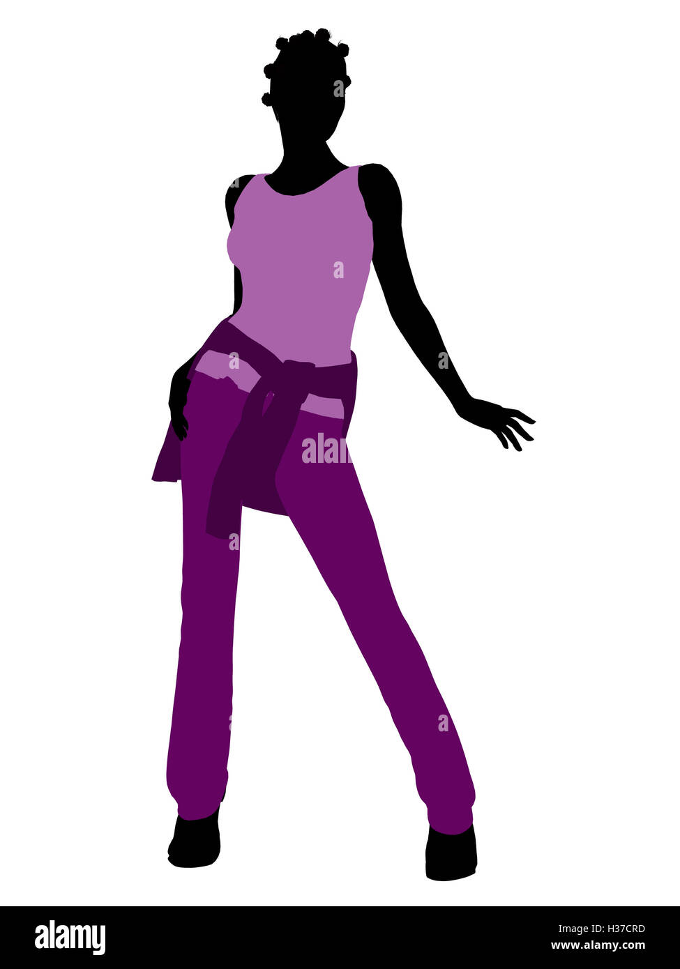 African American Woman Illustration Silhouette Stock Photo - Alamy