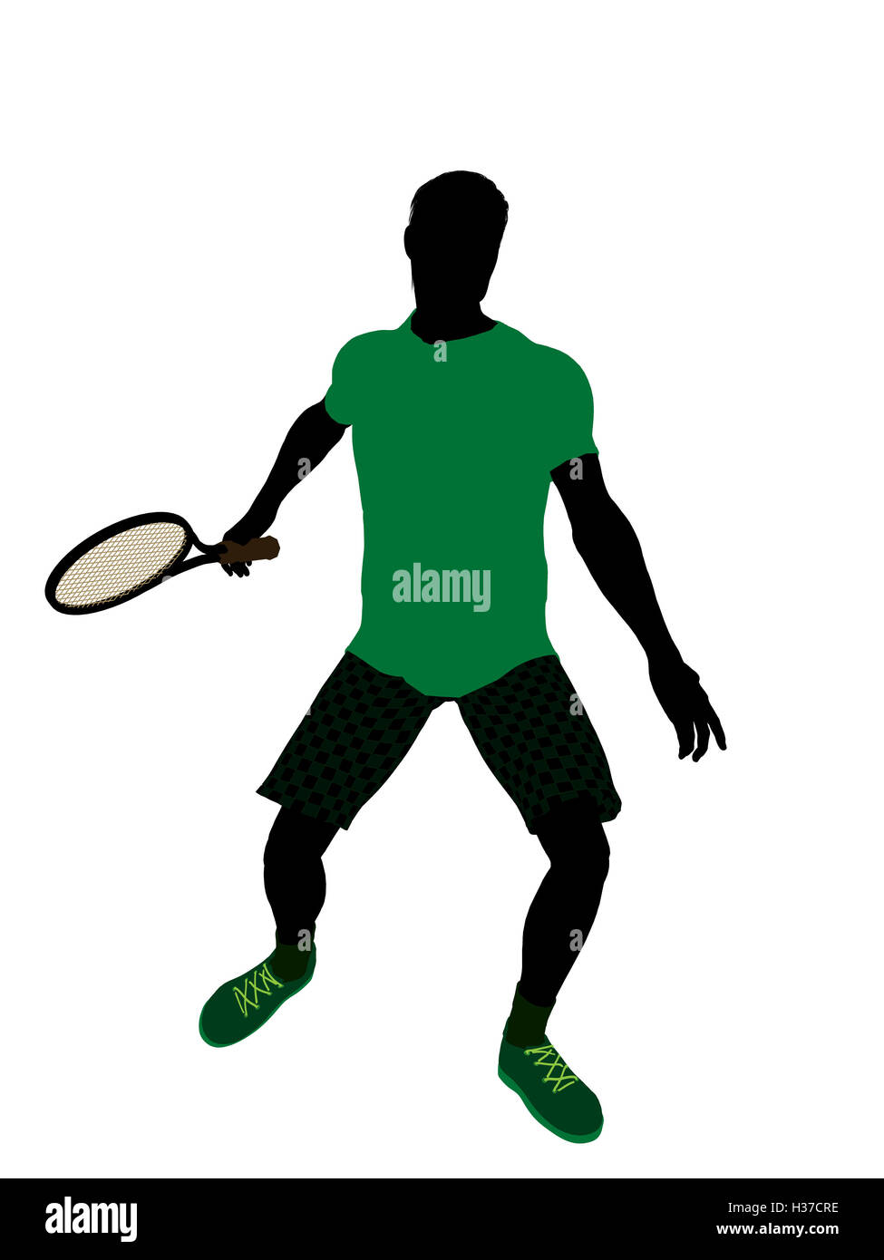 Male Tennis Player Illustration Silhouette Stock Photo Alamy