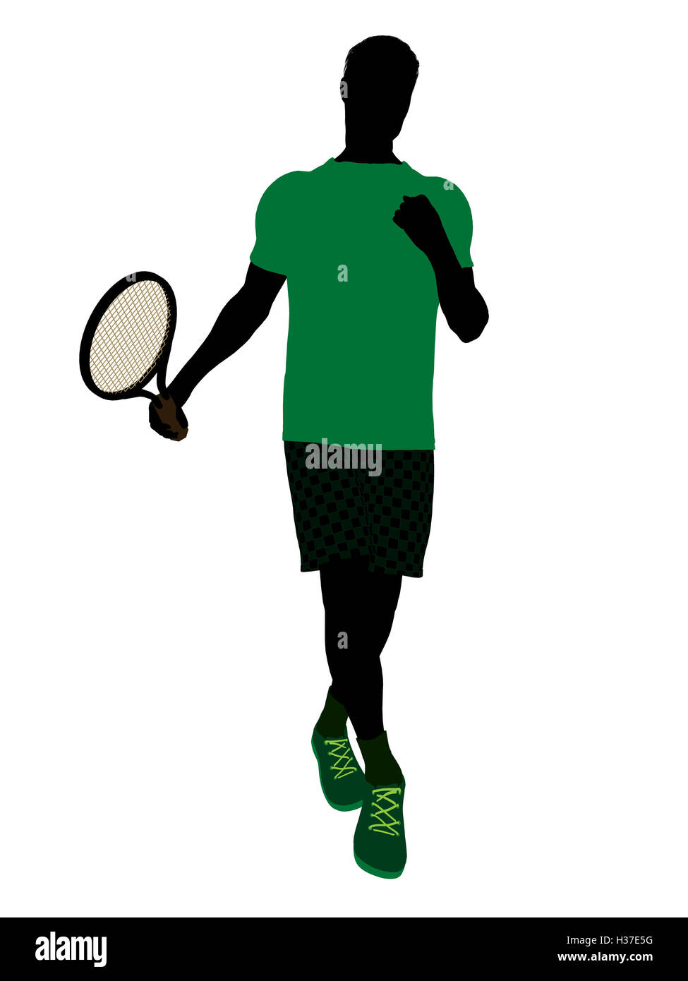 Male Tennis Player Illustration Silhouette Stock Photo Alamy