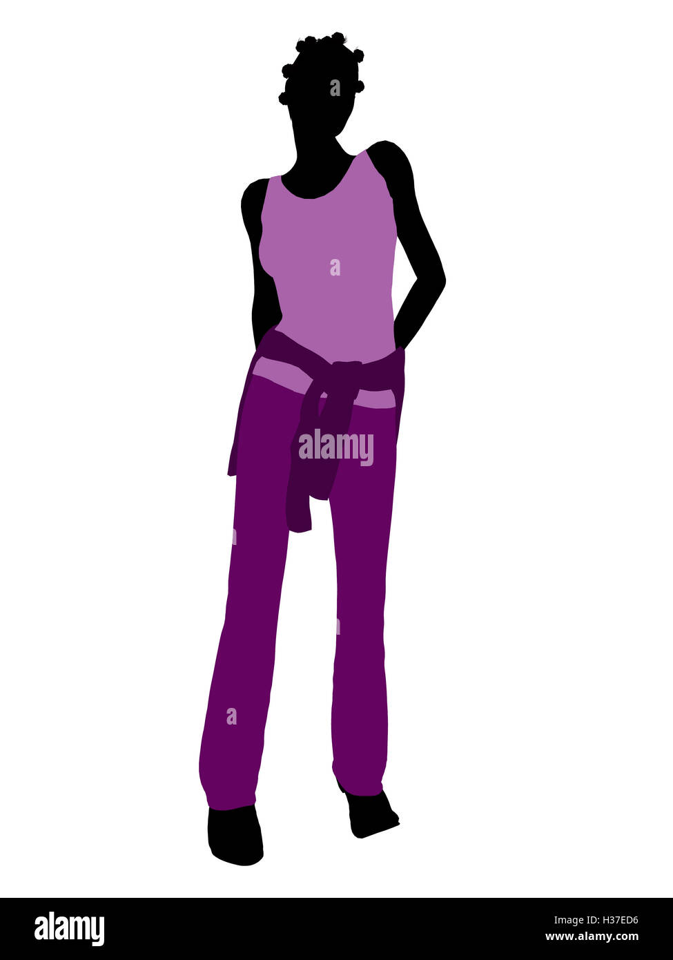 African American Woman Illustration Silhouette Stock Photo - Alamy