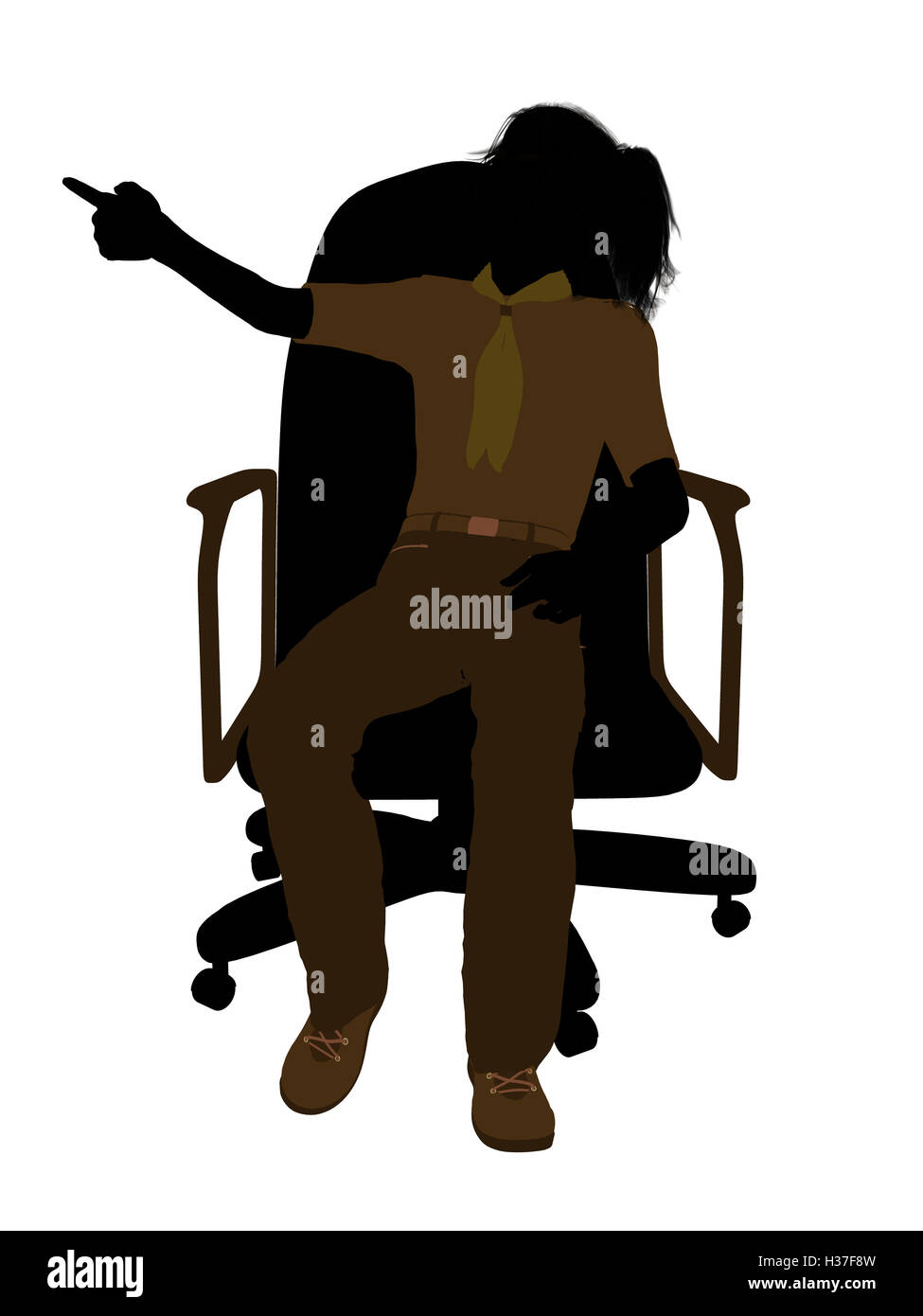 Girl Scout Sitting In A Chair Illustration Silhouette Stock Photo