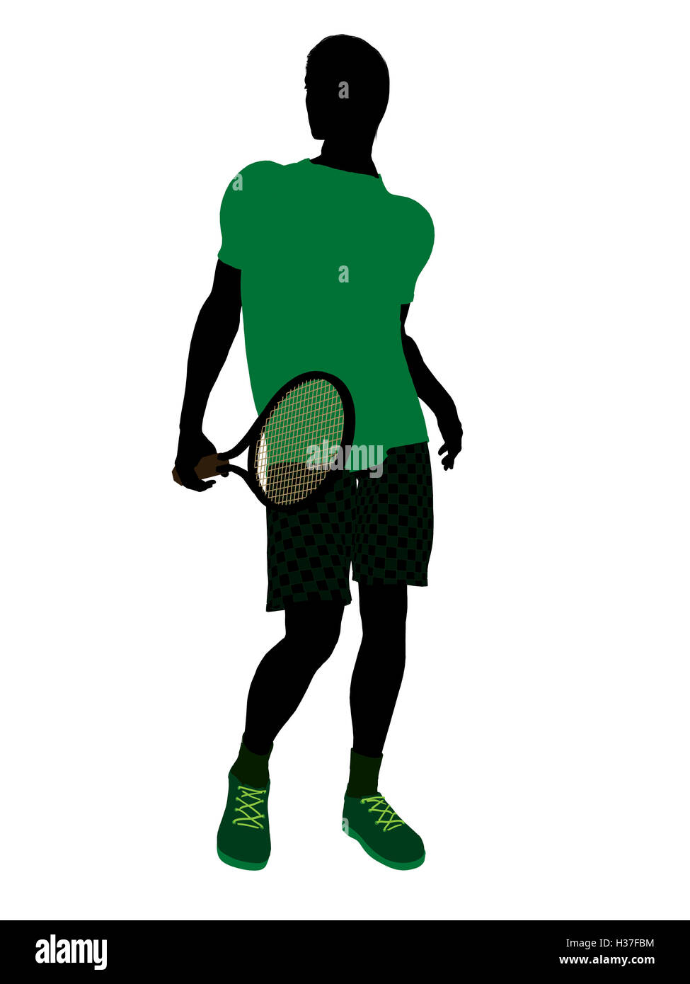 Male Tennis Player Illustration Silhouette Stock Photo Alamy