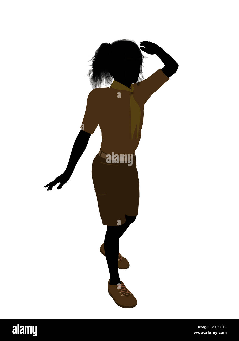 Girl Scout Illustration Silhouette Stock Photo