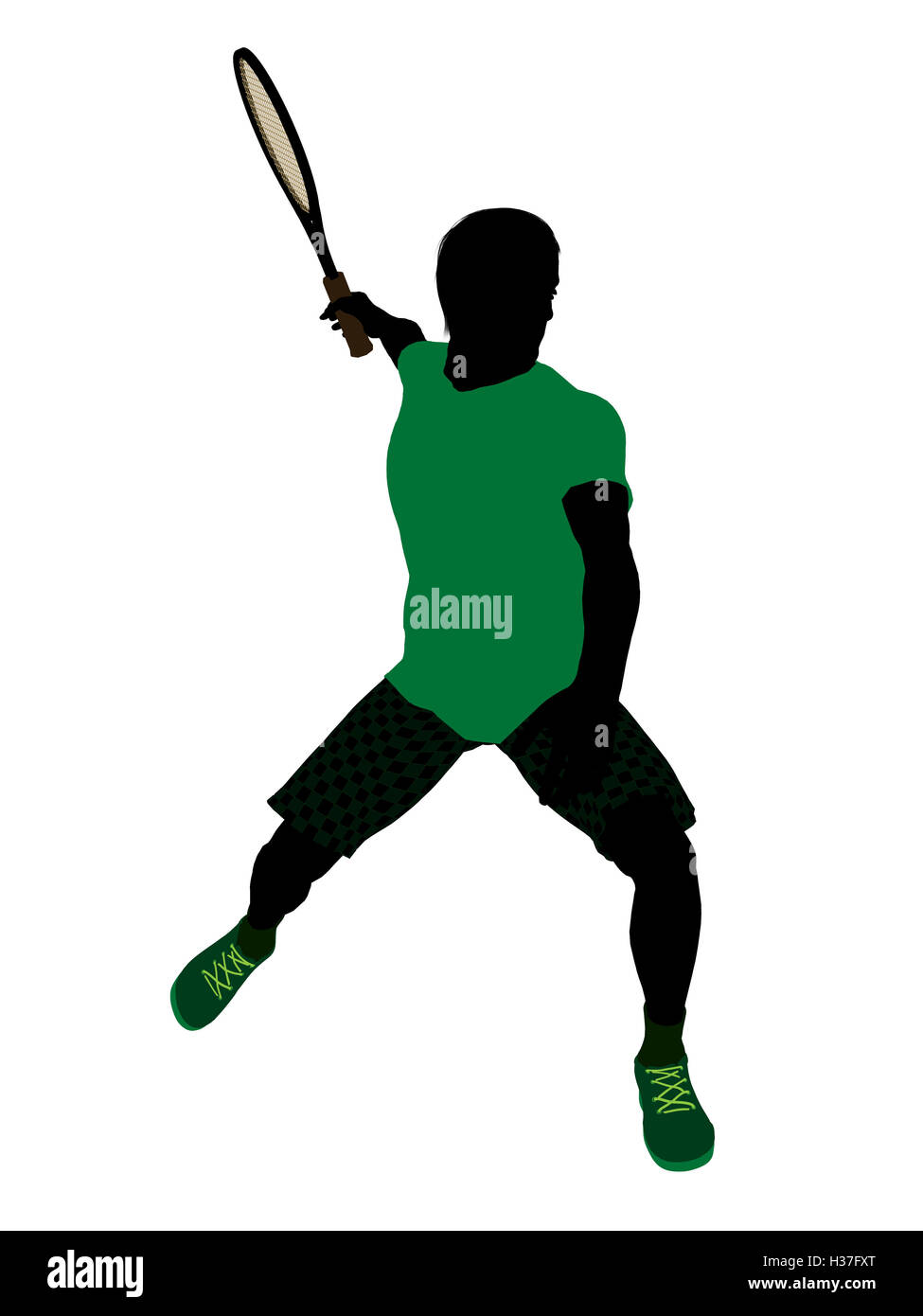 Male Tennis Player Illustration Silhouette Stock Photo Alamy