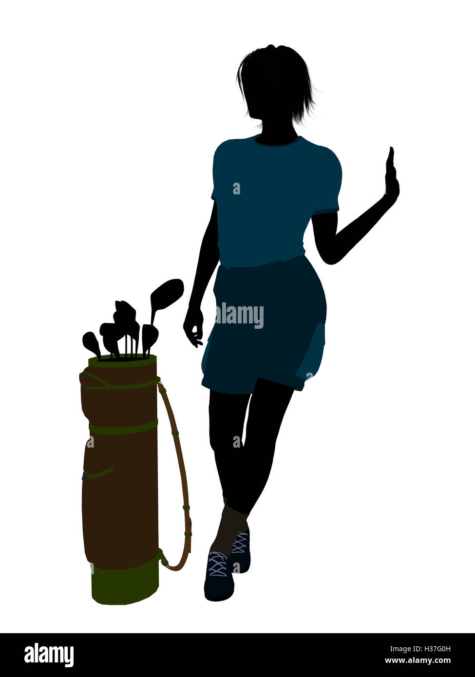 Female Golf Player Illustration Silhouette Stock Photo - Alamy