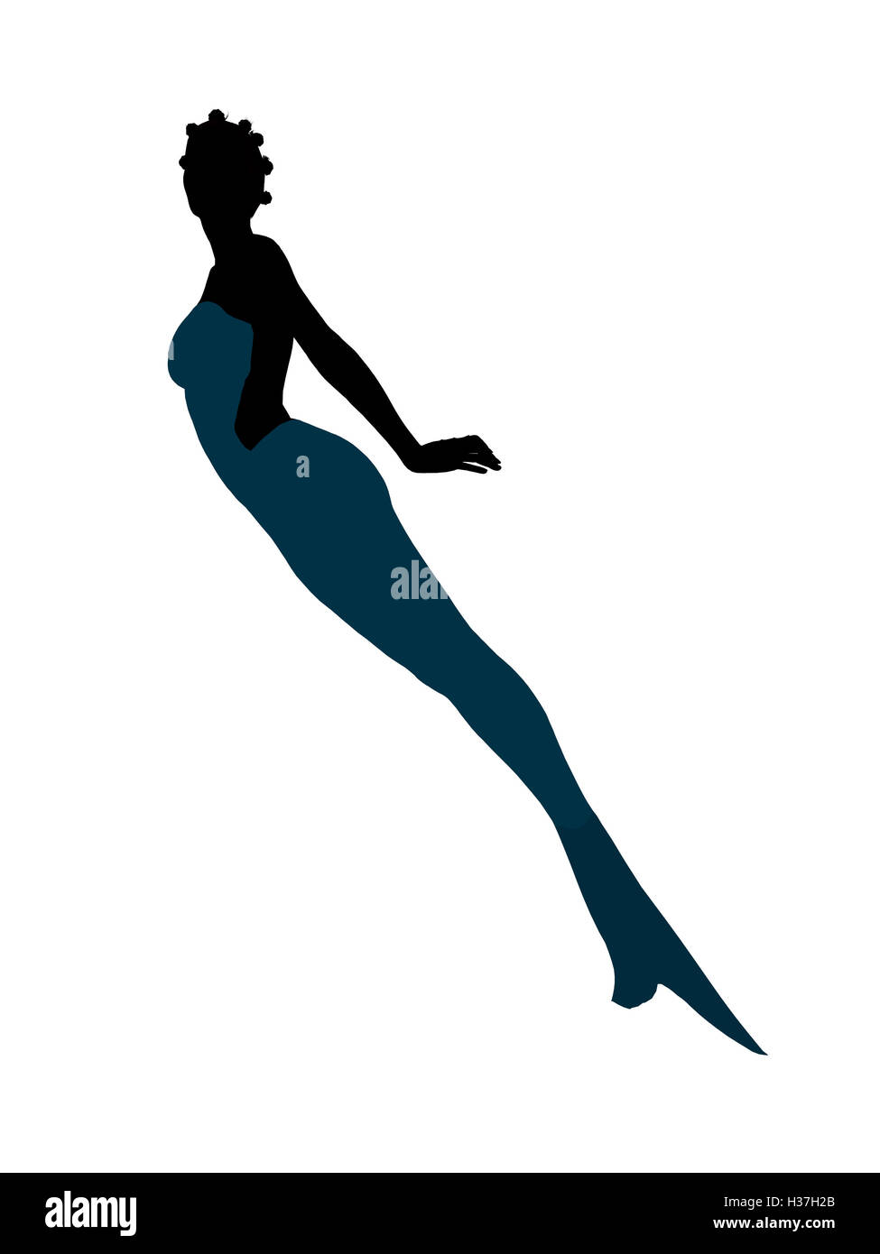 Little Mermaid Silhouette Illustration Stock Photo