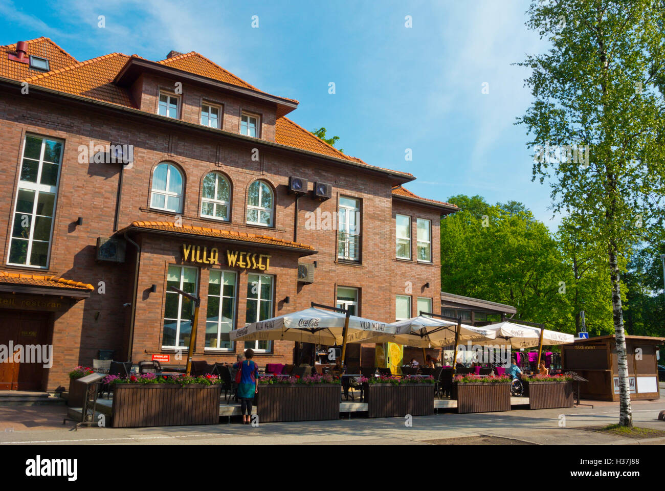 Villa Wesset, hotel and restaurant, Supeluse street, Parnu, Estonia, Baltic States, Europe Stock Photo