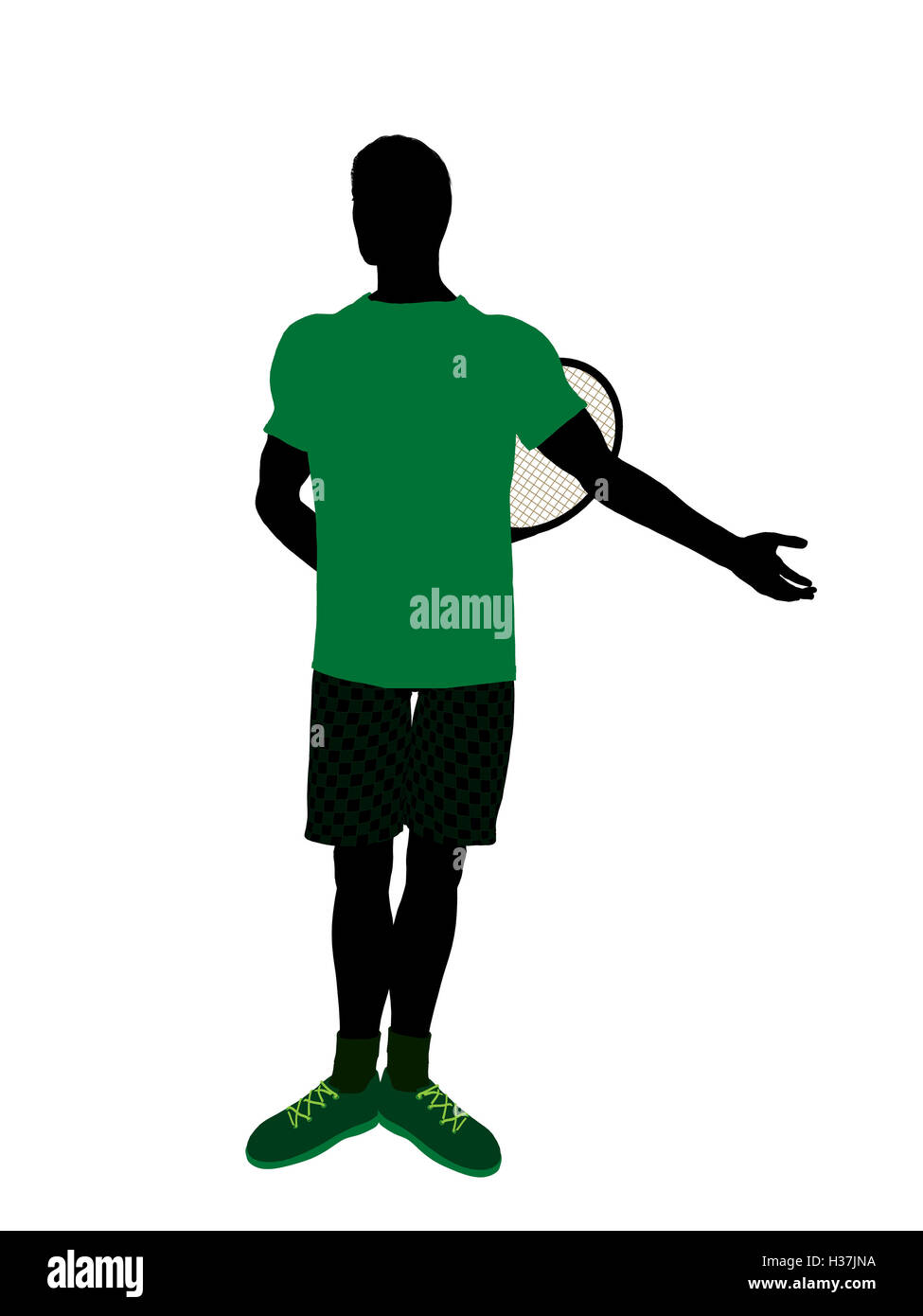 Male Tennis Player Illustration Silhouette Stock Photo Alamy