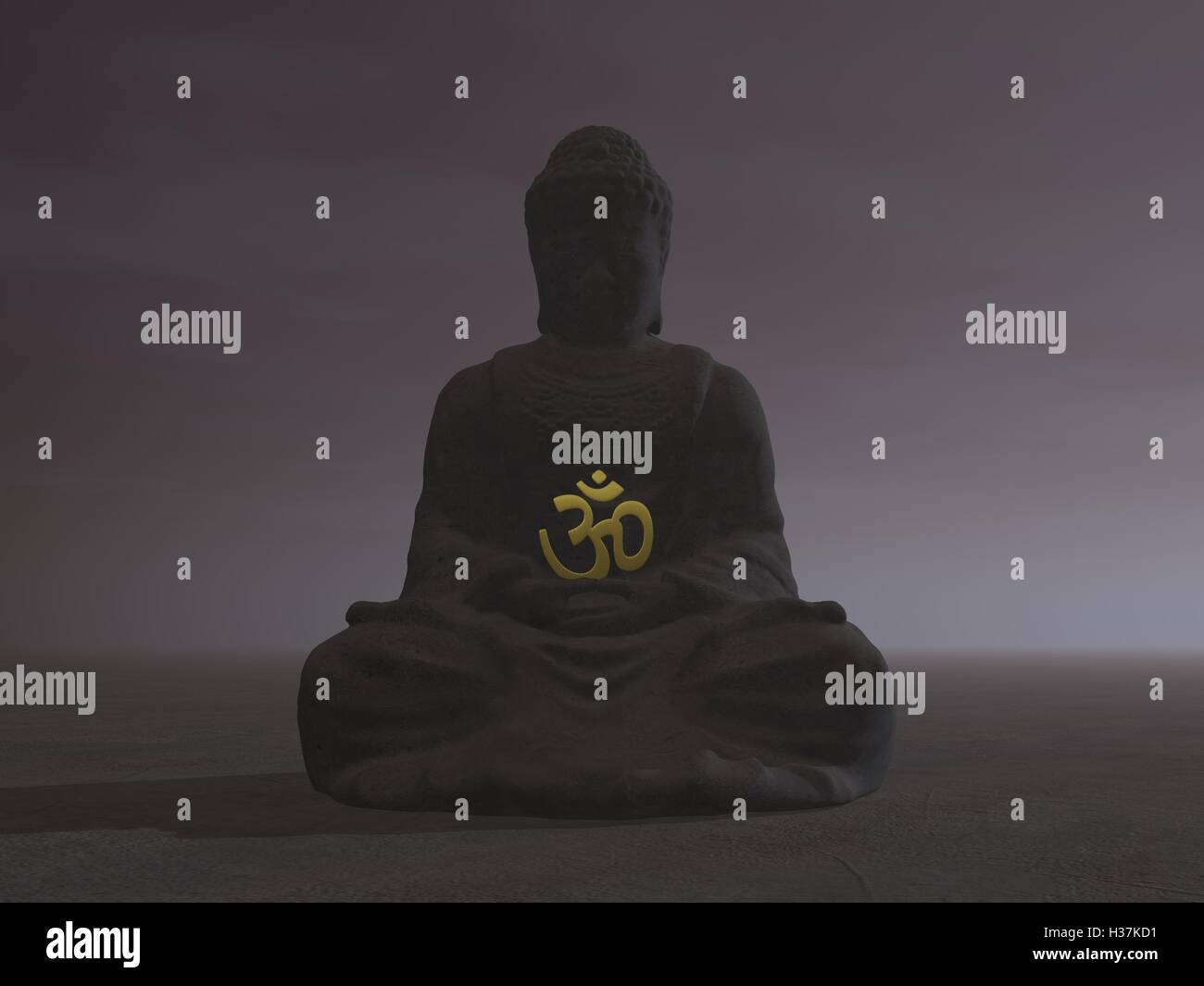 Buddha silhouette - 3D render Stock Photo