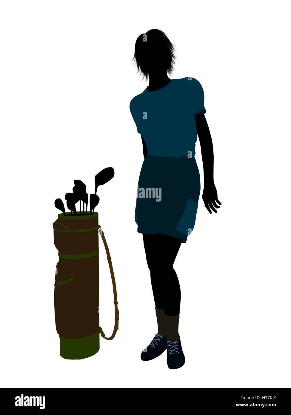 Female Golf Player Illustration Silhouette Stock Photo - Alamy