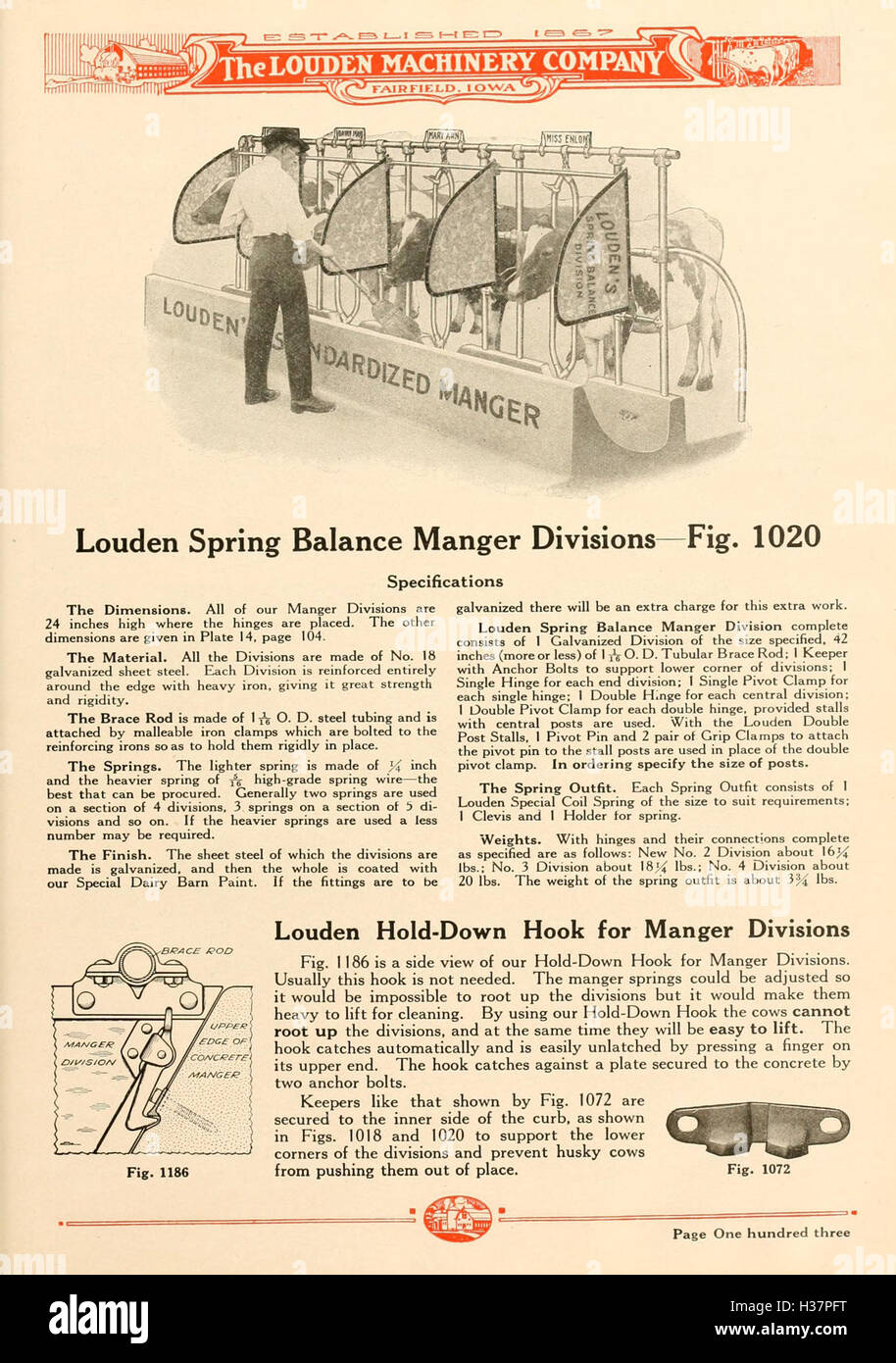 A catalog of agricultural tools and equipment, including items for hay