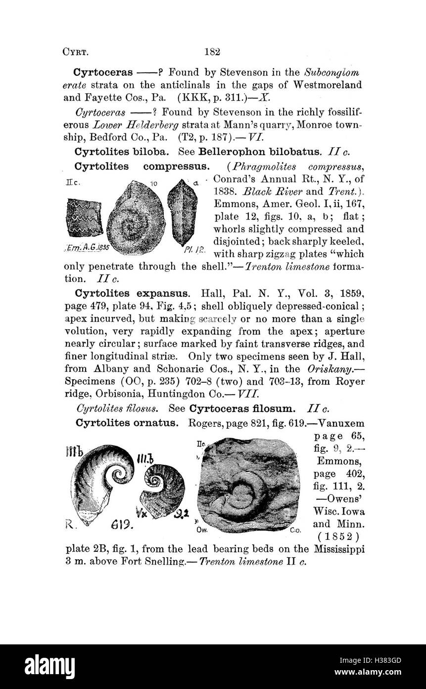 A dictionary of the fossils of Pennsylvania and neighboring states named in the reports and