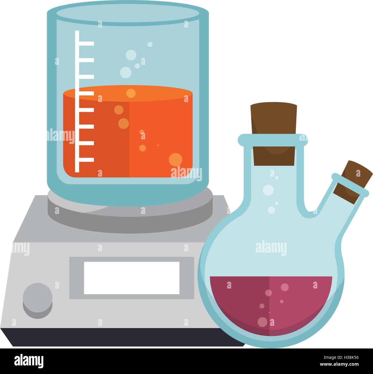 beaker chemical laboratory glass Stock Vector Image & Art - Alamy