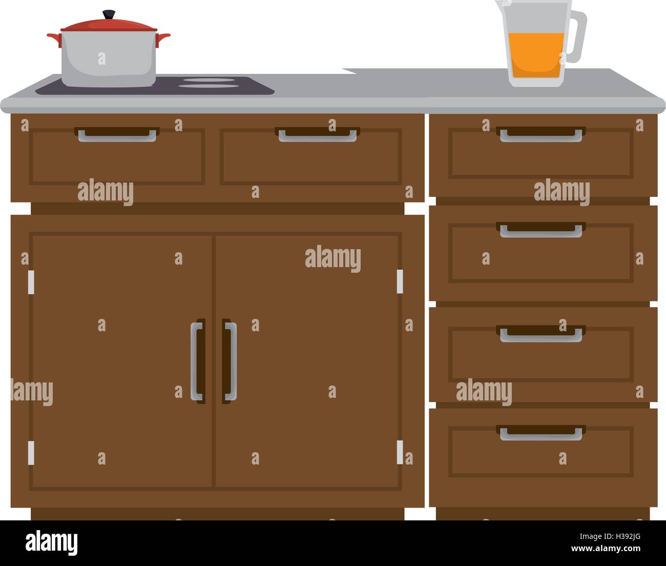 kitchen furniture wooden Stock Vector Image & Art - Alamy