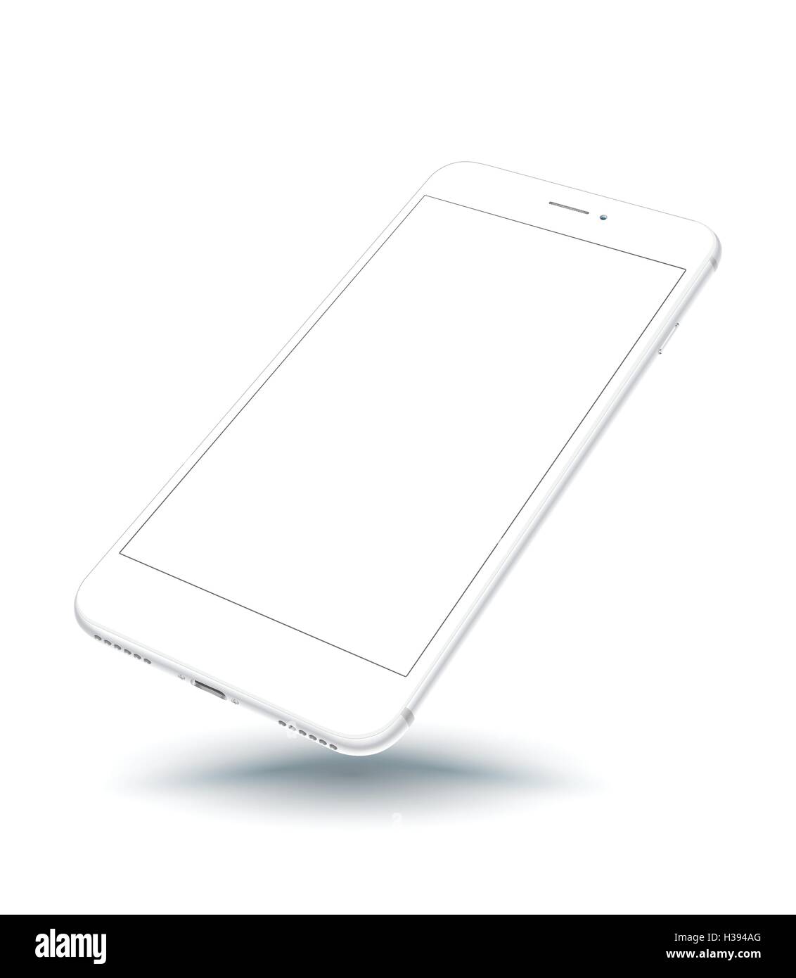New vector realistic white smartphone mockup perspective Stock Vector ...
