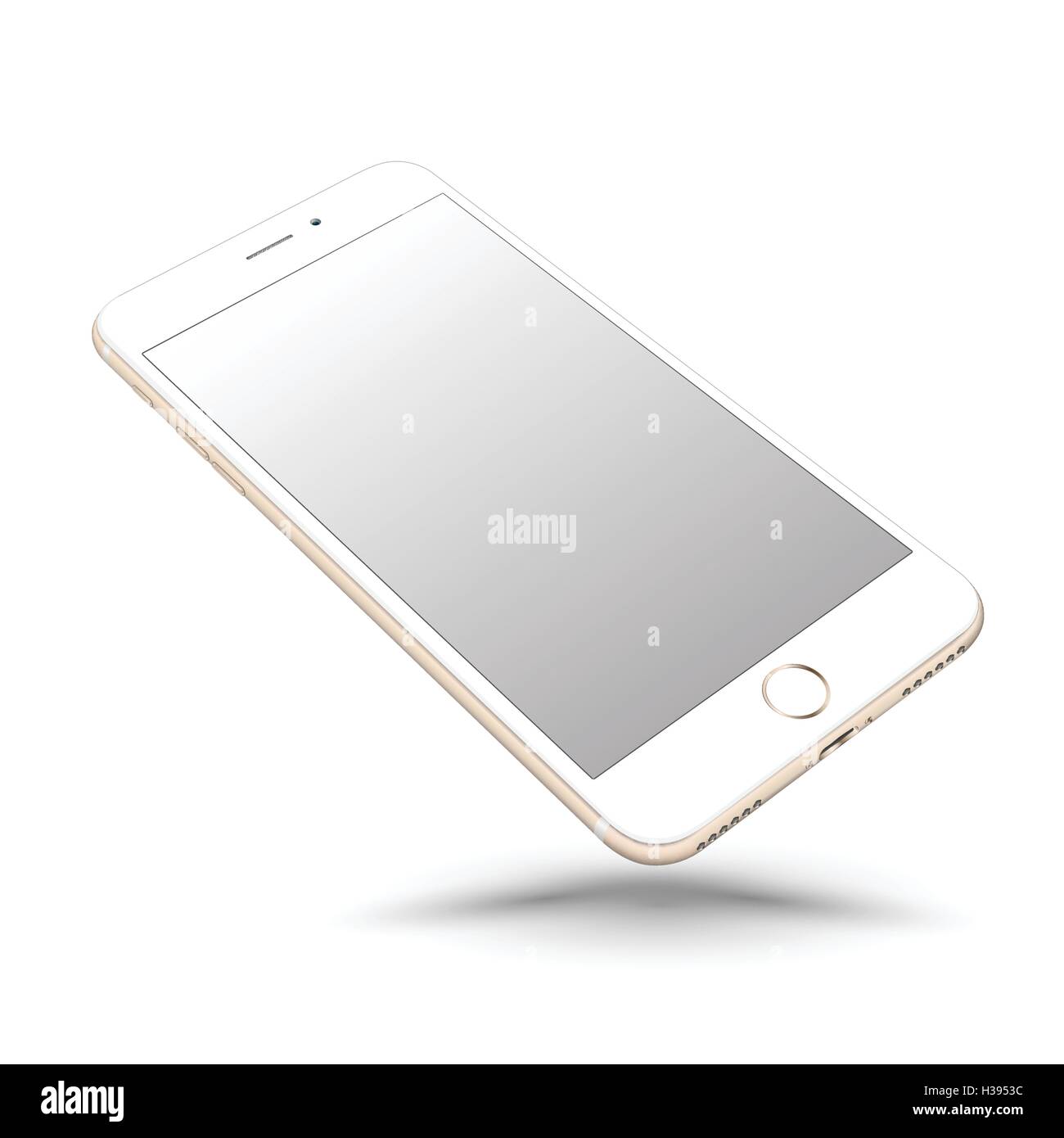 New vector realistic white smartphone mockup perspective Stock Vector ...
