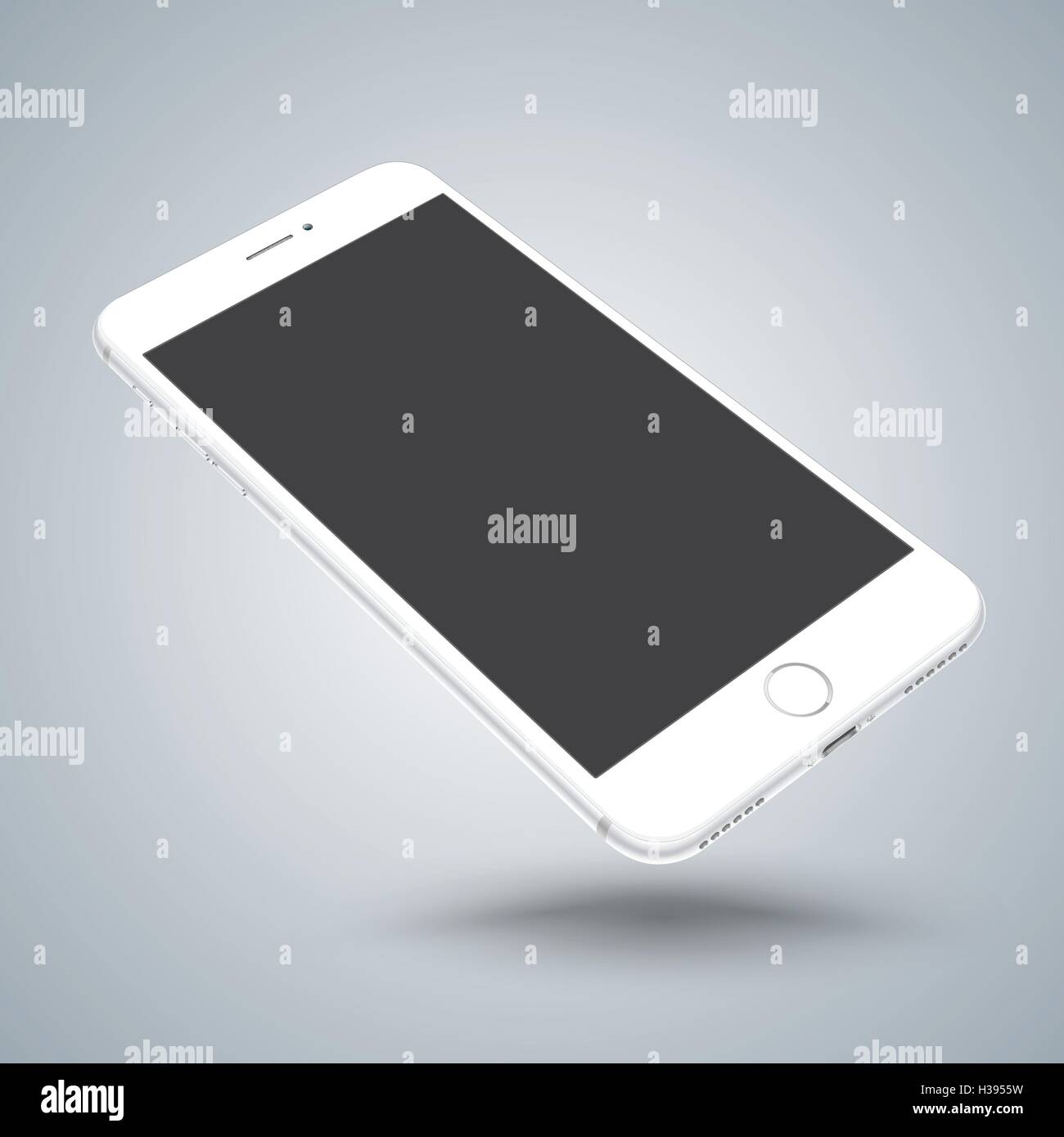 New vector realistic white smartphone mockup perspective Stock Vector ...