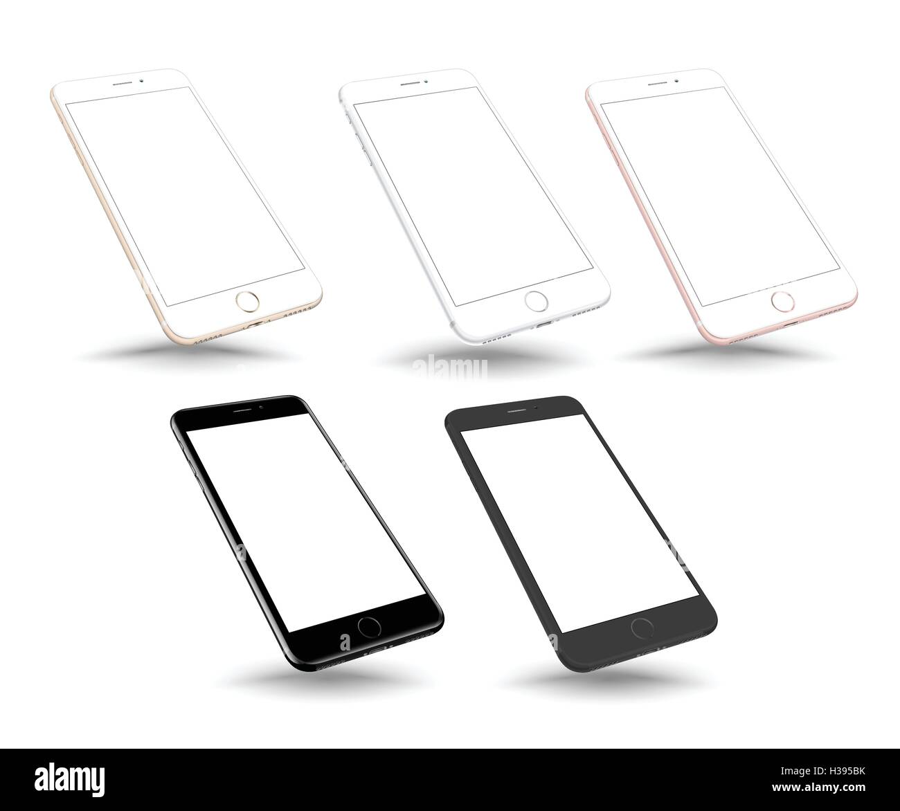 New vector realistic white smartphone mockup perspective Stock Vector ...