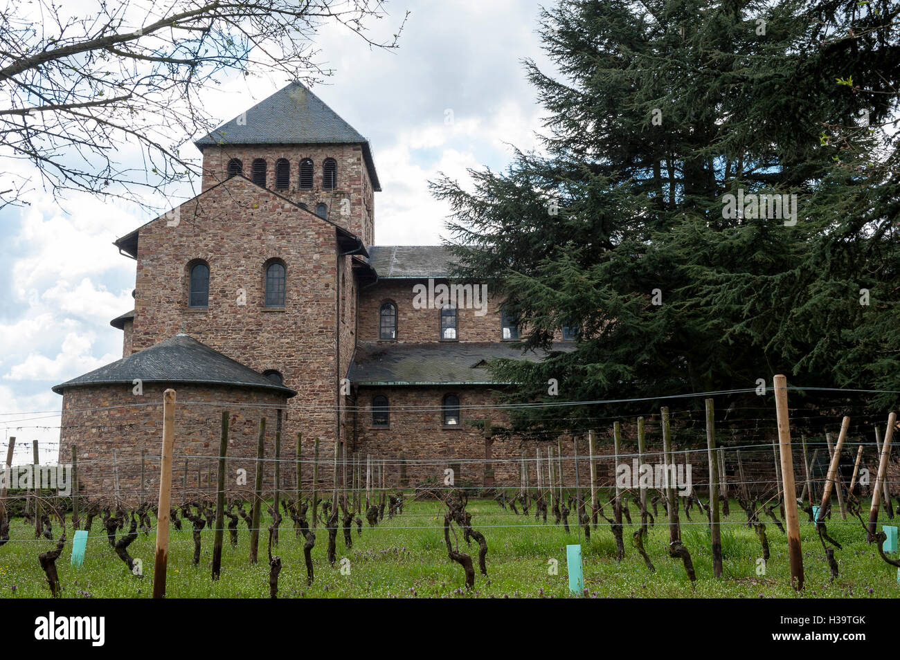 Basilika St.Johanne,Schloss Johannisberg, Johannisberg, west of Wiesbaden, Hesse, in the Rheingau wine-growing region of Germany Stock Photo