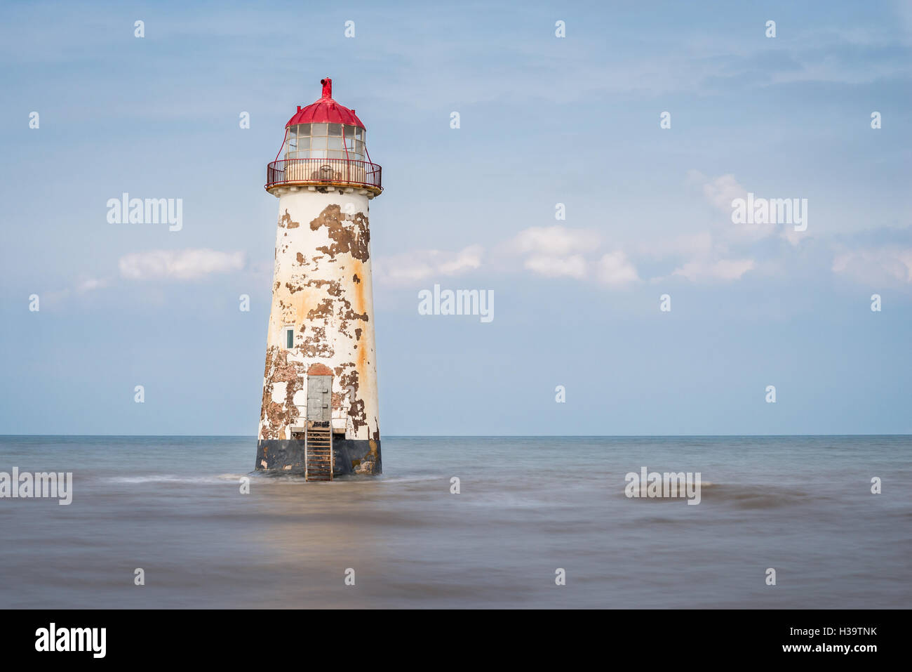 Lighthouse at Talacre beach, Wales UK Stock Photo
