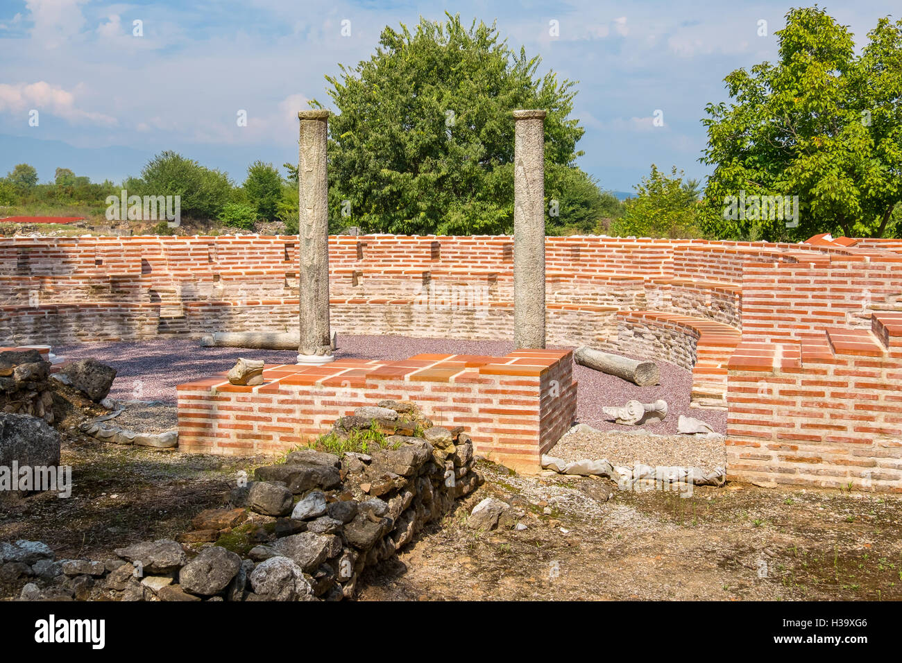 Odeum. Archaeological Park of Dion, Greece Stock Photo
