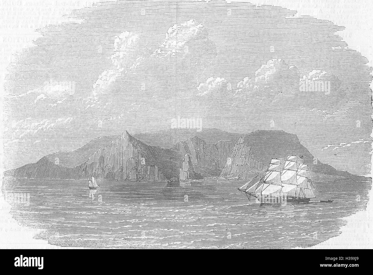 INDIAN OCEAN Island of St Paul, South crater 1858. Illustrated London News Stock Photo