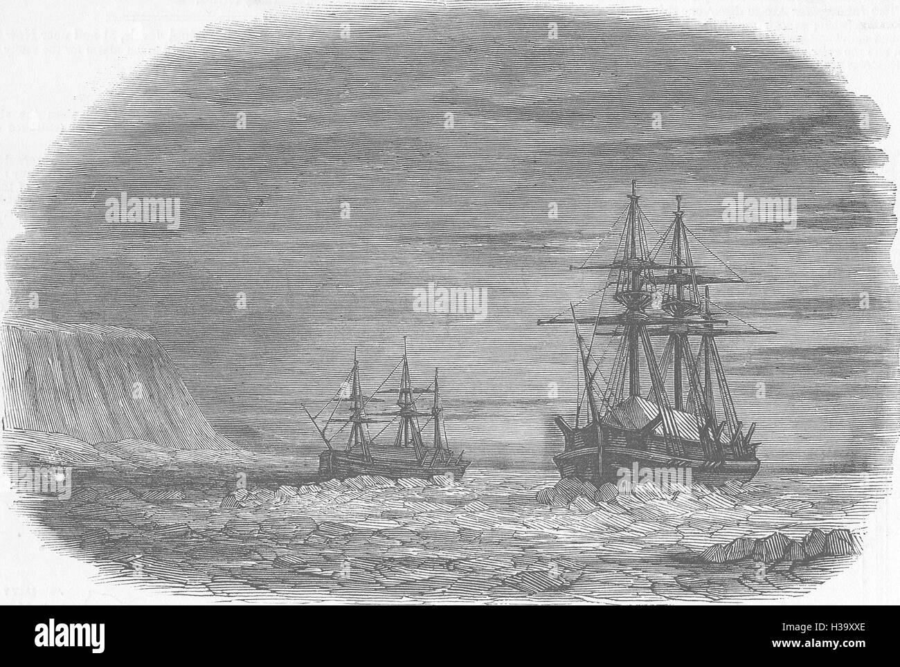 ARCTIC Expedition housed, for winter 1849. Illustrated London News Stock Photo