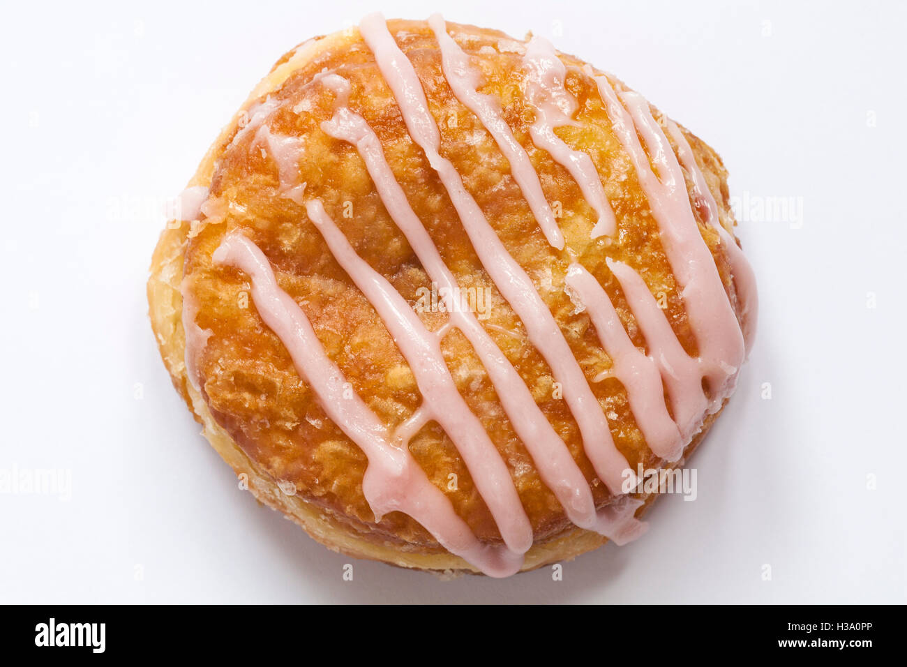 M S Raspberry Yum Yums Iced Doughnut Isolated On White Background Stock Photo Alamy